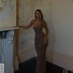 Chic Strapless Brown Dress